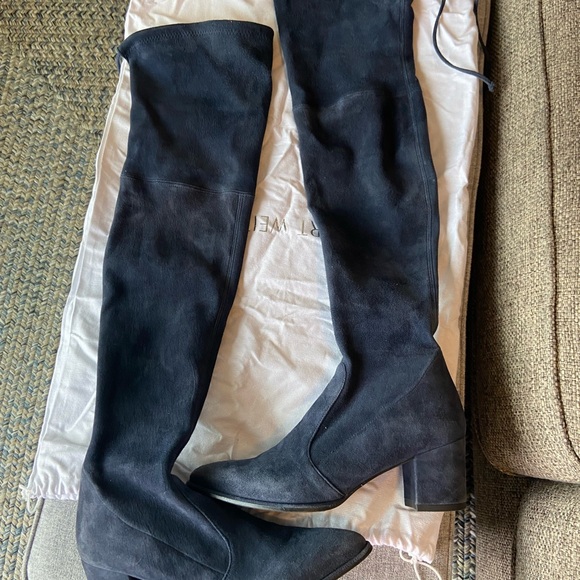 Stuart Weitzman over the knee thighland navy blue boots 6.5 - Picture 8 of 10